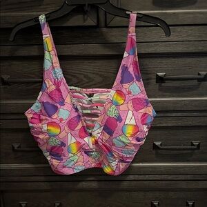 Torrid Multicolor Ice Cream Print Bikini Top